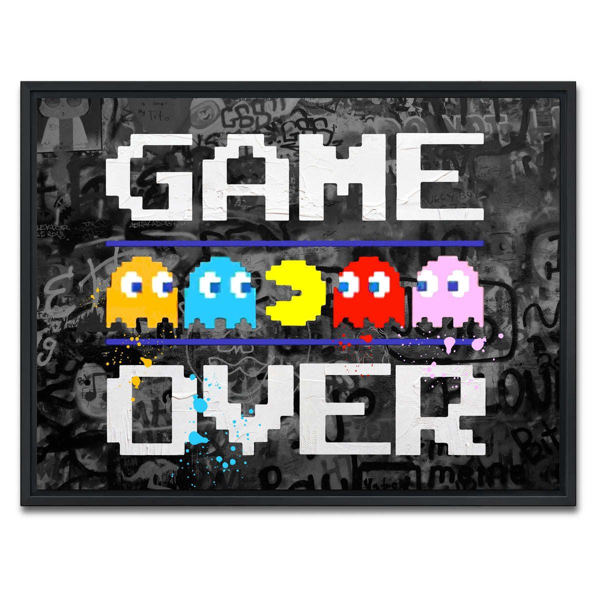 AUTO-MOCKUP WHITE | game over | 1 Piece | Black Framed Canvas | group=4x3