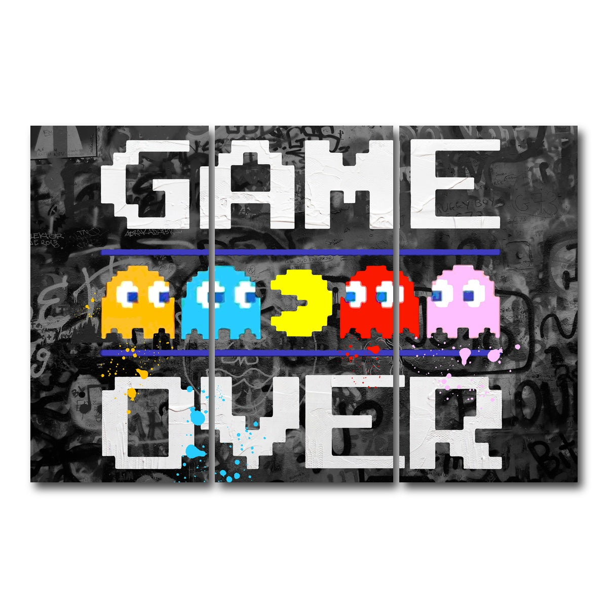 AUTO-MOCKUP WHITE | game over | 3 Piece | Gallery Wrap Canvas | group=12x24