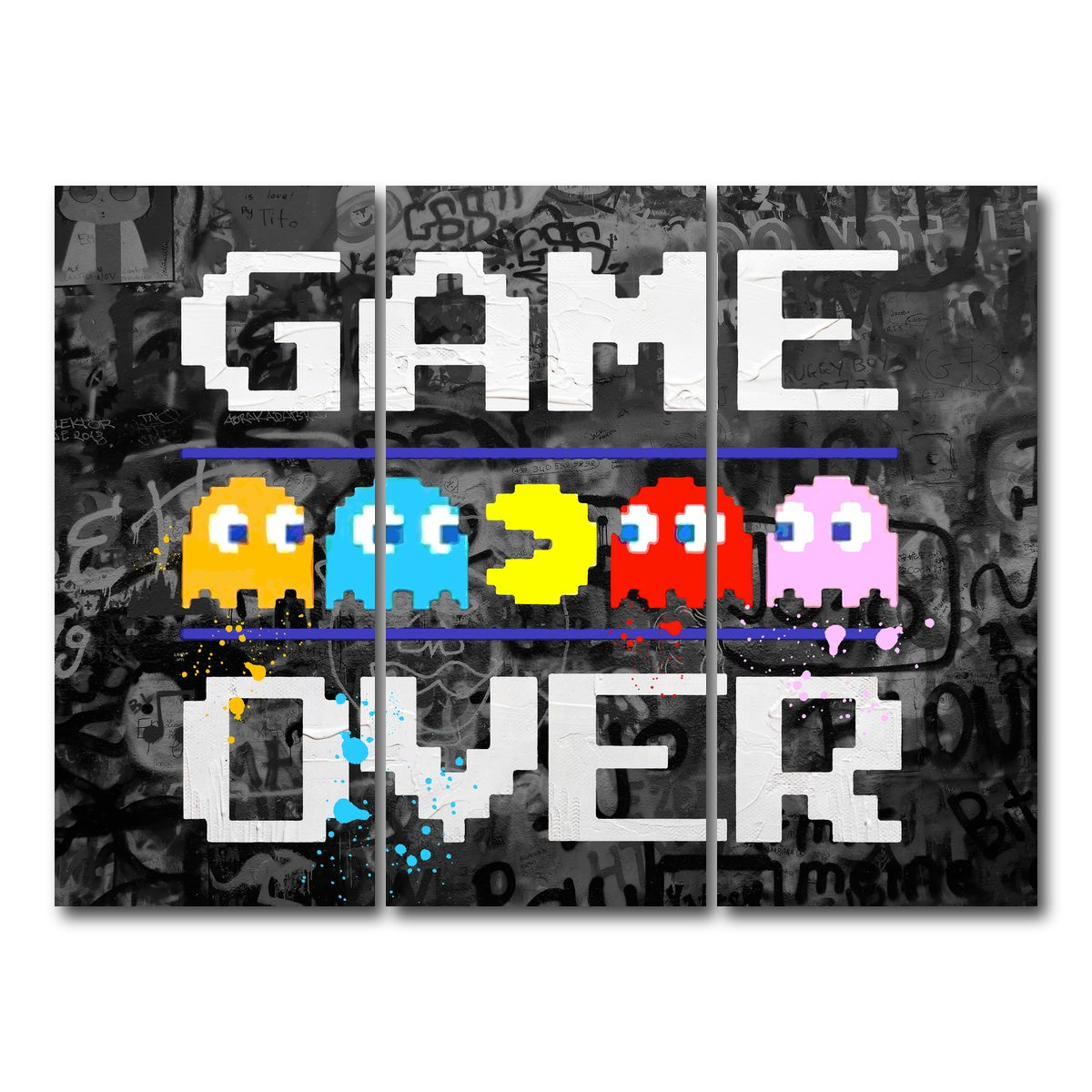 AUTO-MOCKUP WHITE | game over | 3 Piece | Gallery Wrap Canvas | group=8x18