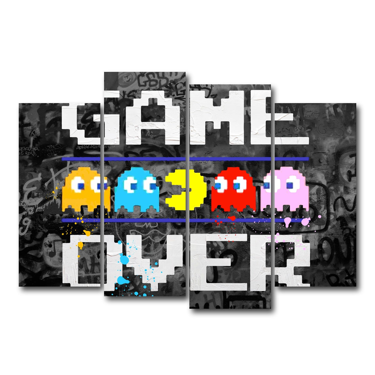 AUTO-MOCKUP WHITE | game over | 4 Piece | Gallery Wrap Canvas | group=4_normal