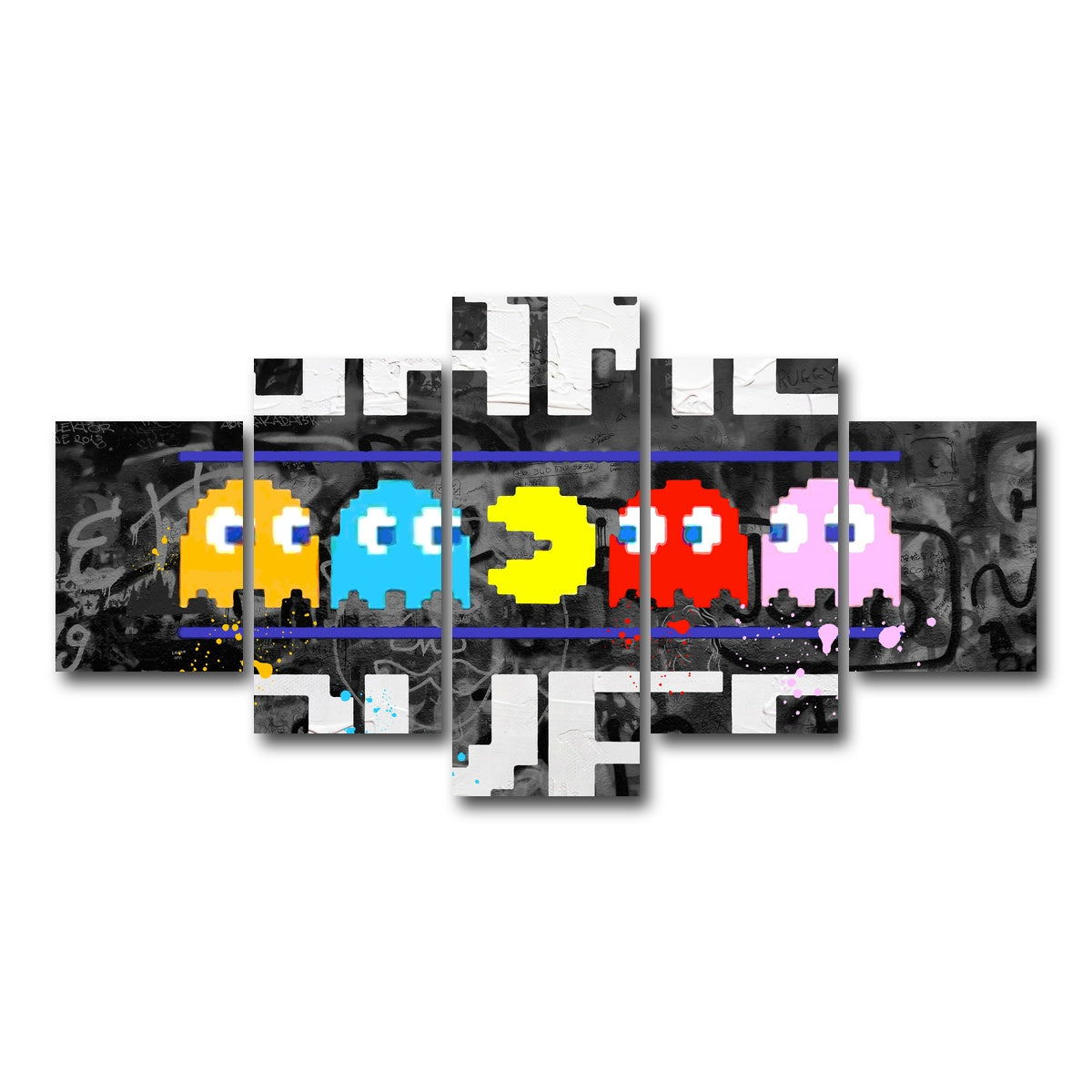 AUTO-MOCKUP WHITE | game over | 5 Piece | Gallery Wrap Canvas | group=5_short