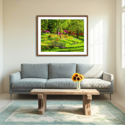 AUTO-MOCKUP ROOM | Garden Footpath Bridge Wall Art