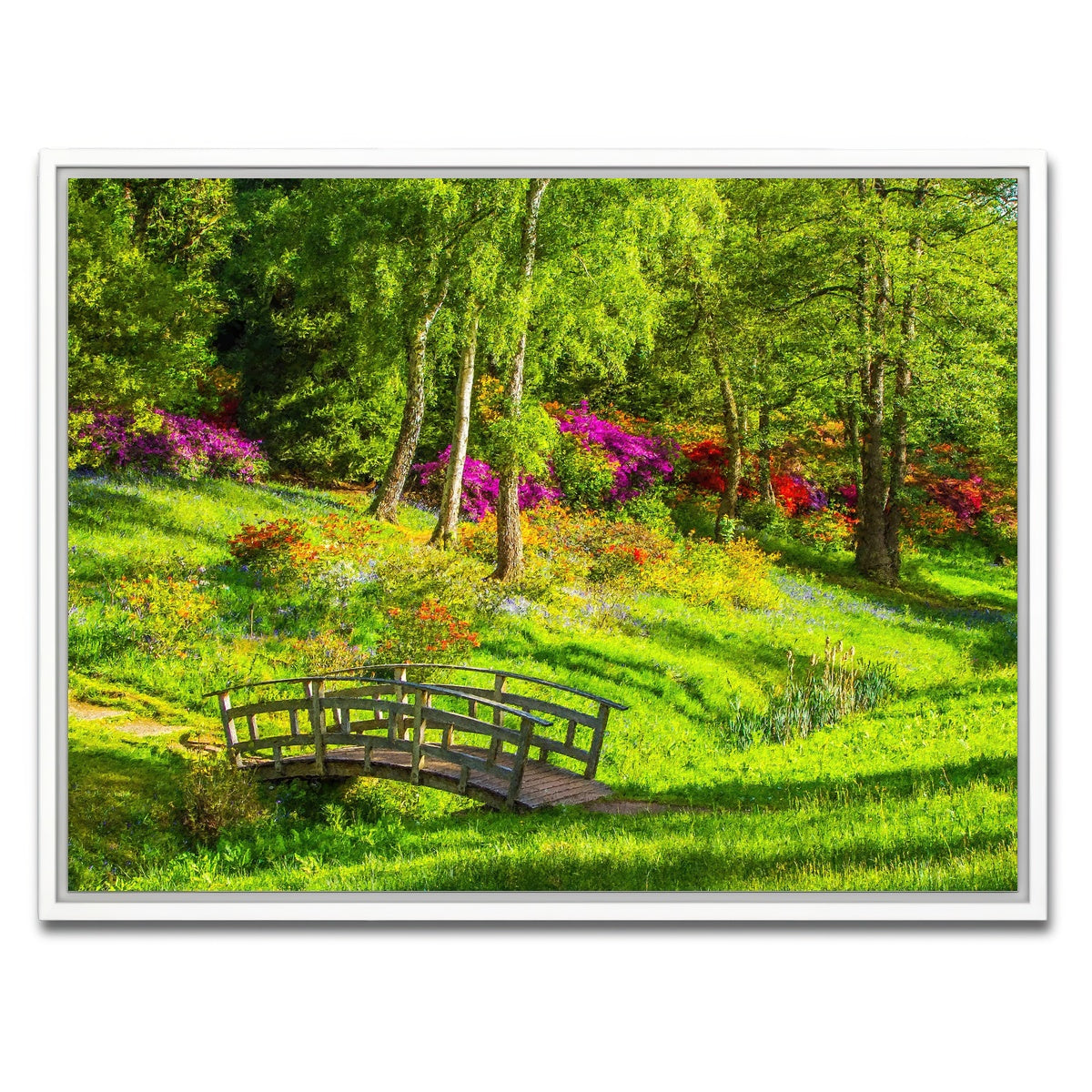 AUTO-MOCKUP WHITE | garden footpath bridge | 1 Piece | White Framed Canvas | group=4x3