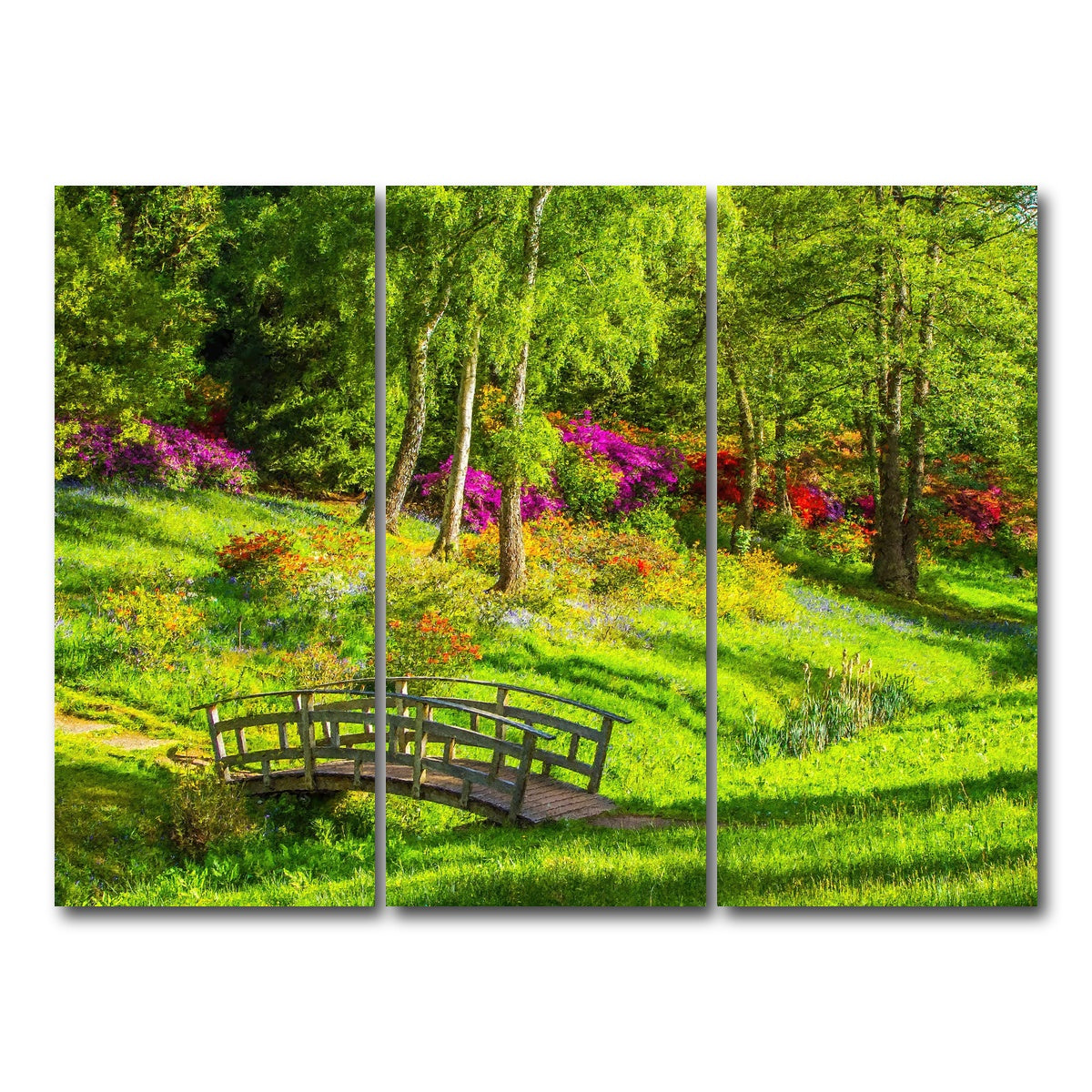 AUTO-MOCKUP WHITE | garden footpath bridge | 3 Piece | Gallery Wrap Canvas | group=8x18
