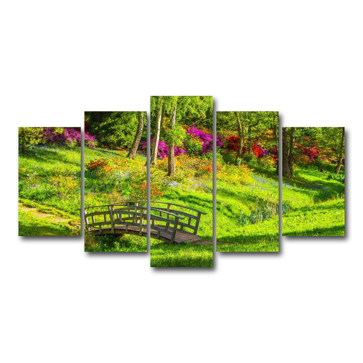 AUTO-MOCKUP WHITE | garden footpath bridge | 5 Piece | Gallery Wrap Canvas | group=5_normal