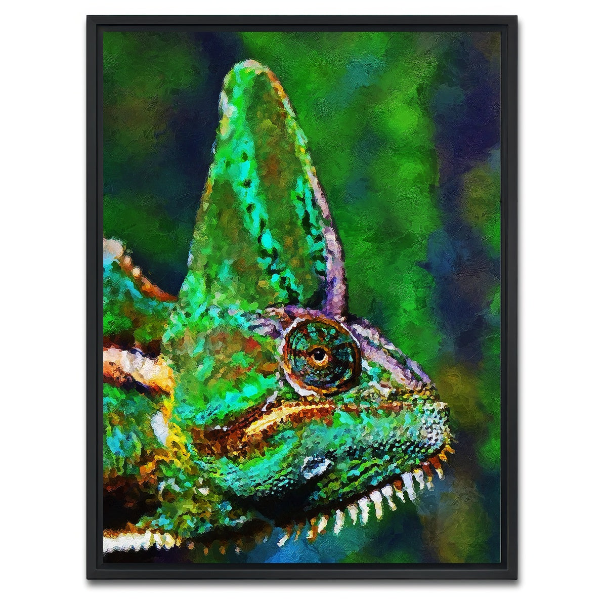 AUTO-MOCKUP WHITE | gecko painting | 1 Piece | Black Framed Canvas | group=3x4