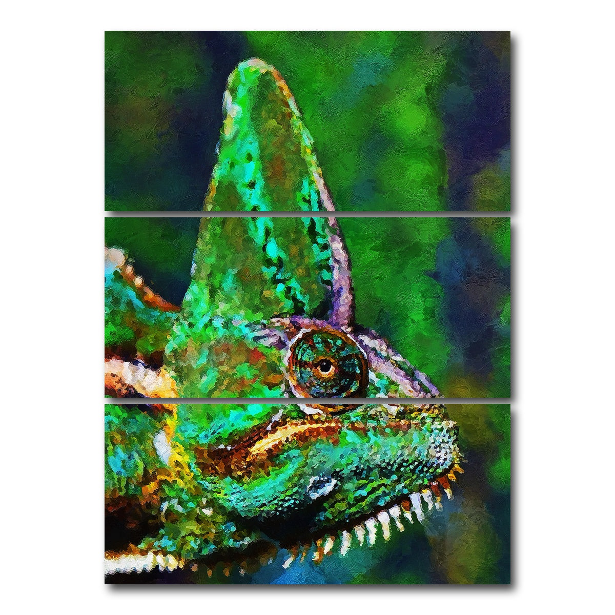 AUTO-MOCKUP WHITE | gecko painting | 3 Piece | Gallery Wrap Canvas | group=8x18_stacked