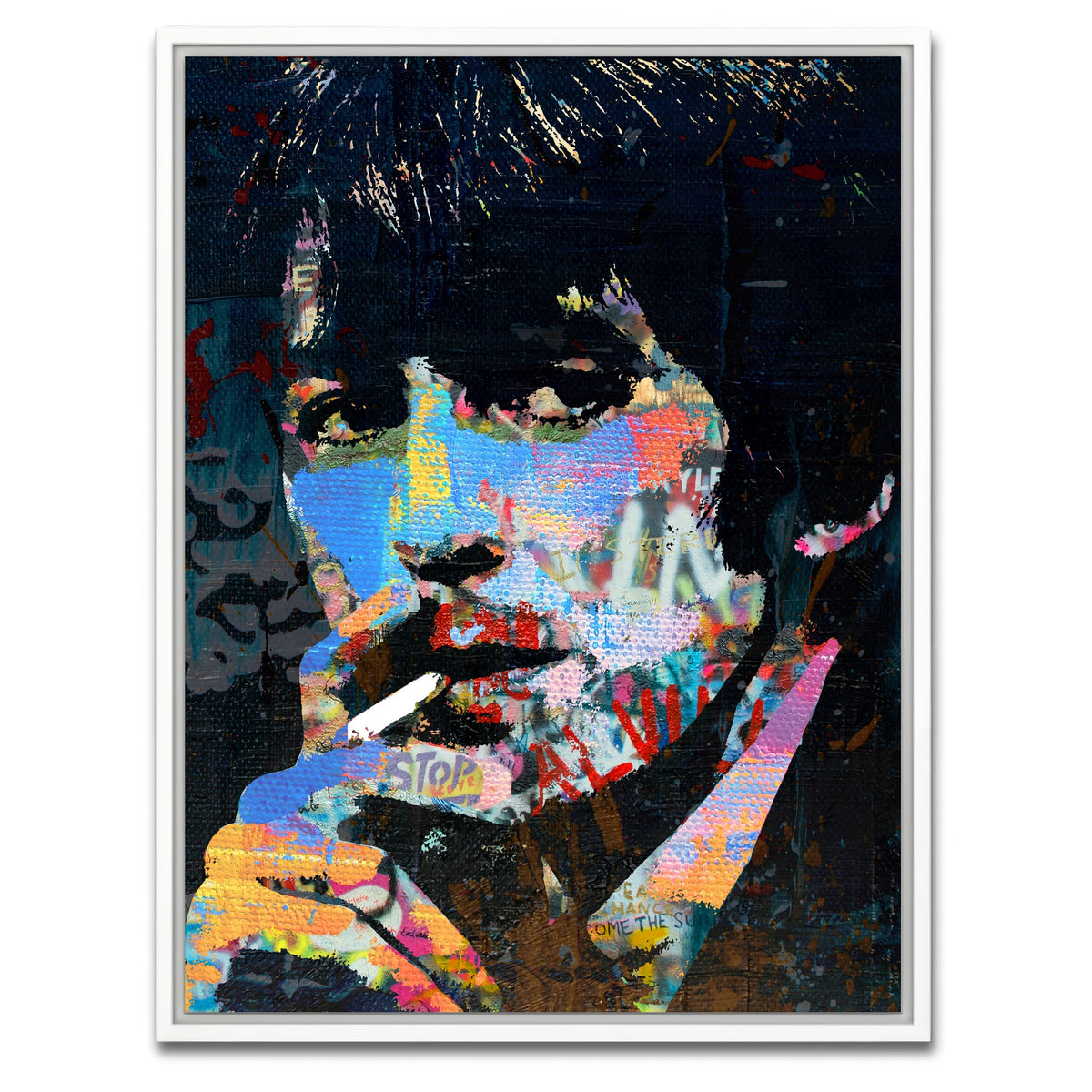 AUTO-MOCKUP WHITE | george harrison smoking | 1 Piece | White Framed Canvas | group=3x4