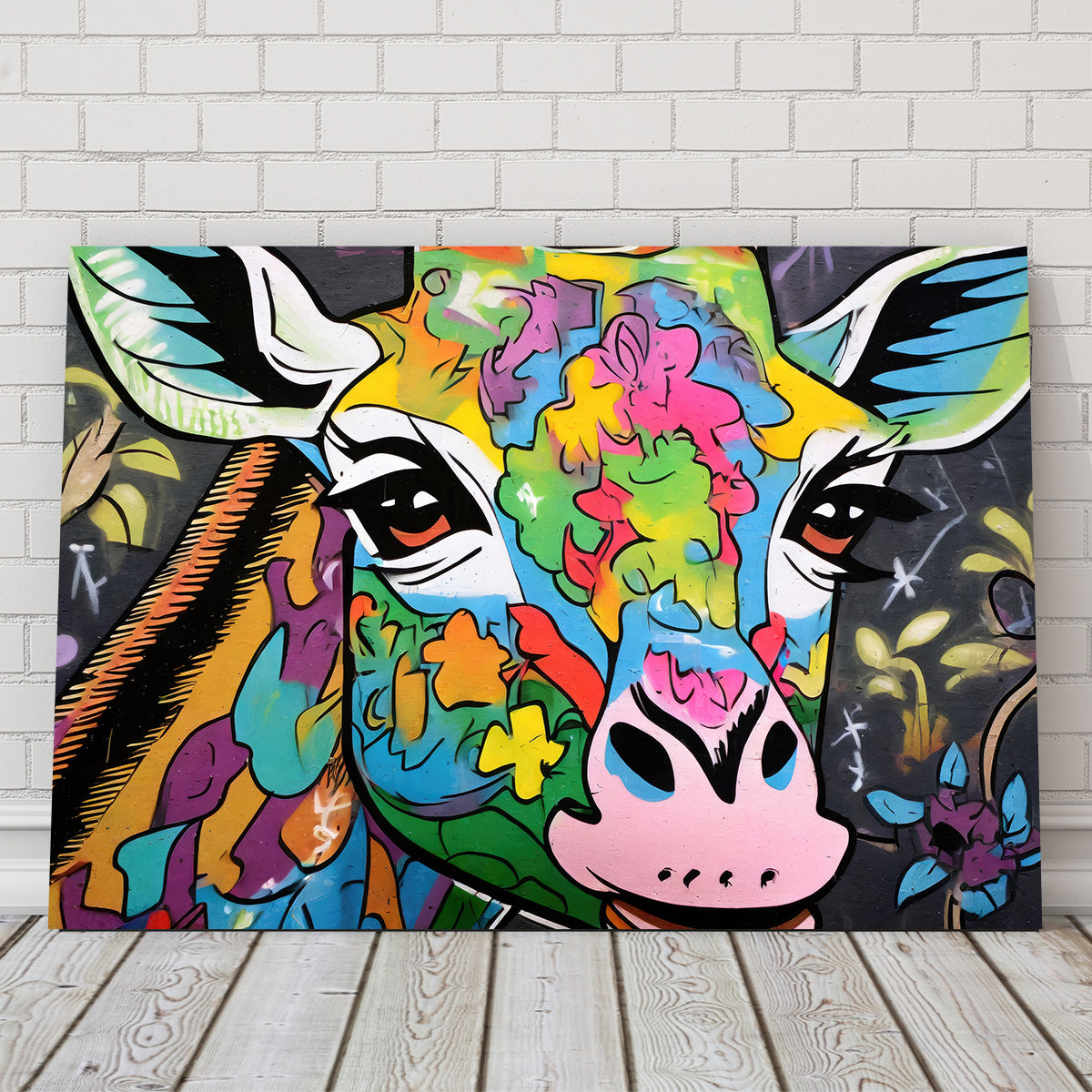 Giraffe Graffiti Wall Art