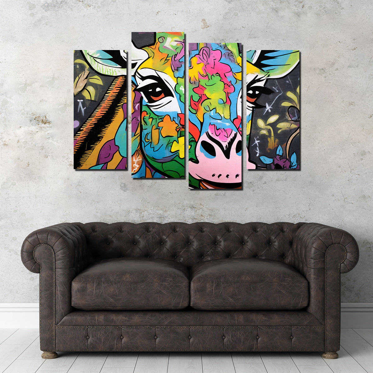 Giraffe Graffiti Wall Art