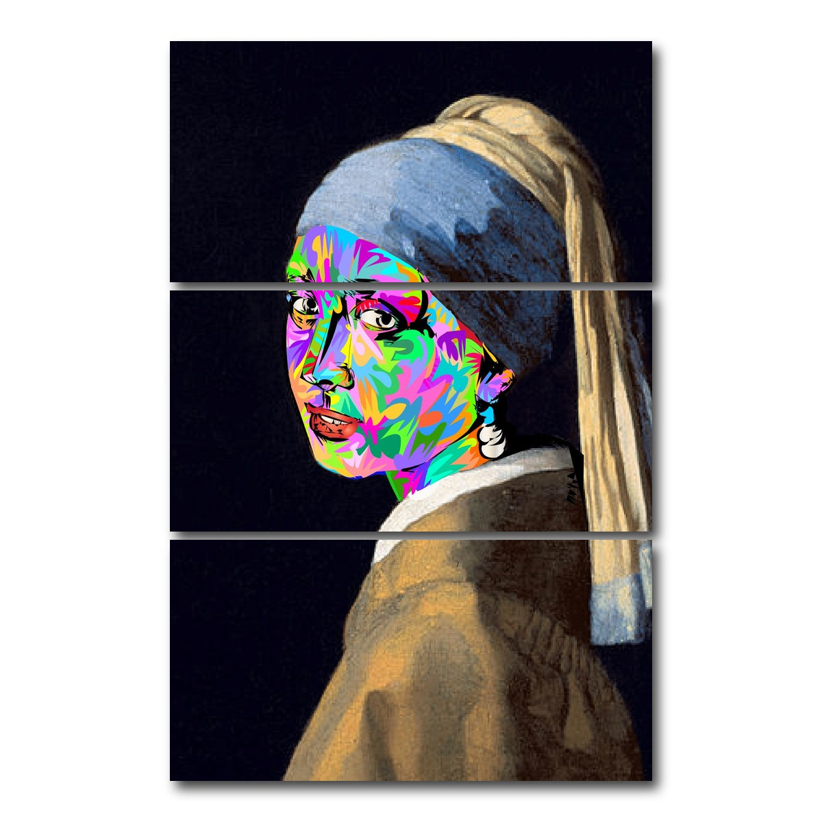 AUTO-MOCKUP WHITE | girl with pearl earring | 3 Piece | Gallery Wrap Canvas | group=12x24_stacked
