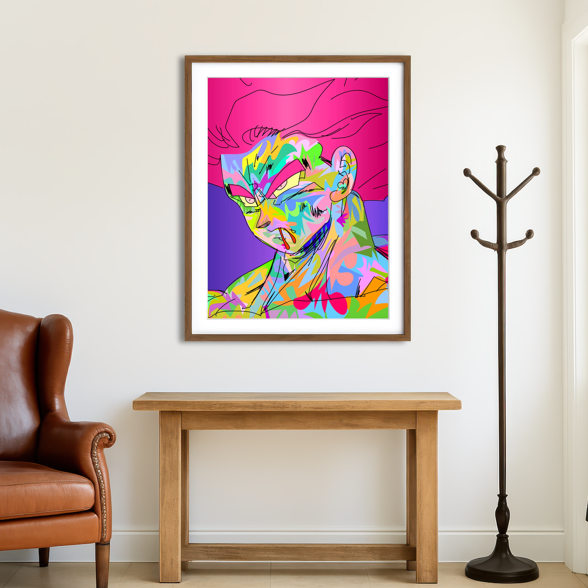 AUTO-MOCKUP ROOM | Goku Blonde Pink Wall Art