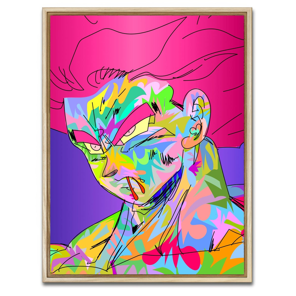 AUTO-MOCKUP WHITE | goku blonde pink | 1 Piece | Natural Framed Canvas | group=3x4