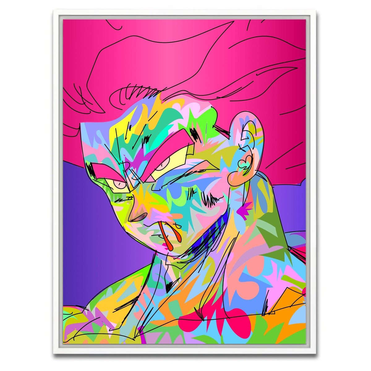 AUTO-MOCKUP WHITE | goku blonde pink | 1 Piece | White Framed Canvas | group=3x4
