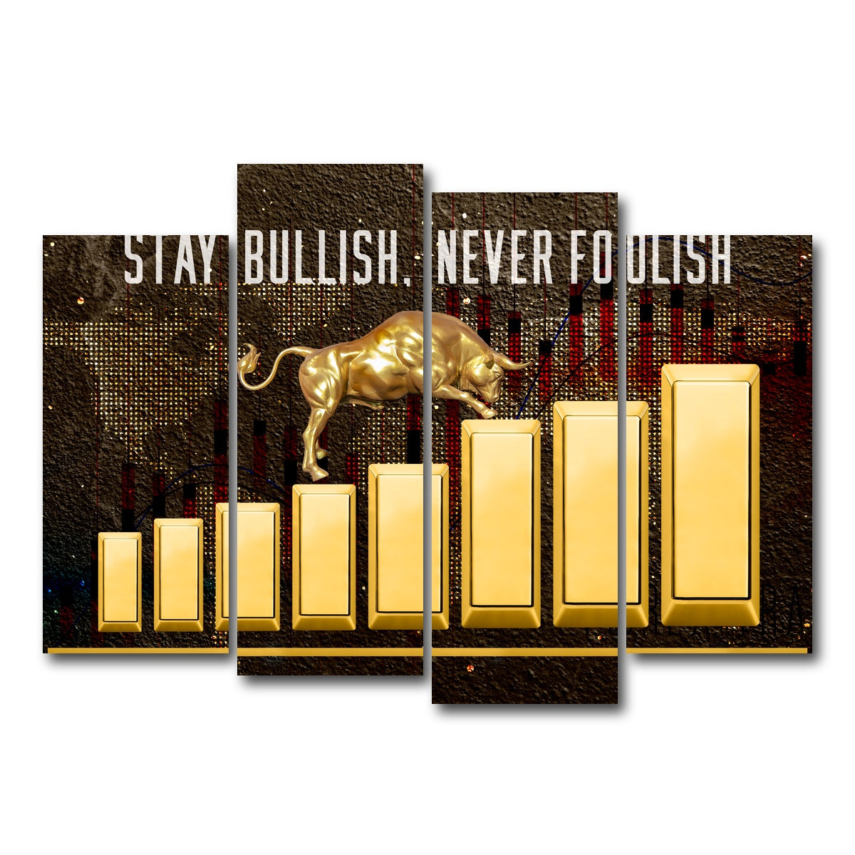 AUTO-MOCKUP WHITE | gold bull design | 4 Piece | Gallery Wrap Canvas | group=4_normal