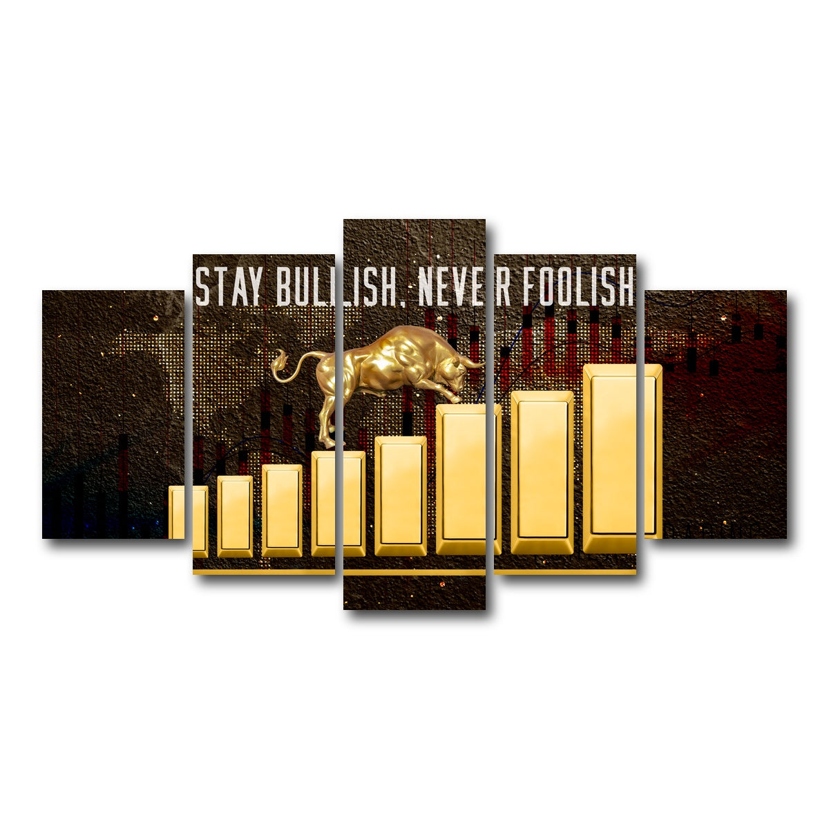 AUTO-MOCKUP WHITE | gold bull design | 5 Piece | Gallery Wrap Canvas | group=5_normal