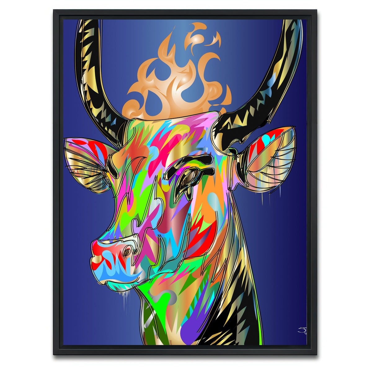 AUTO-MOCKUP WHITE | golden calf | 1 Piece | Black Framed Canvas | group=3x4