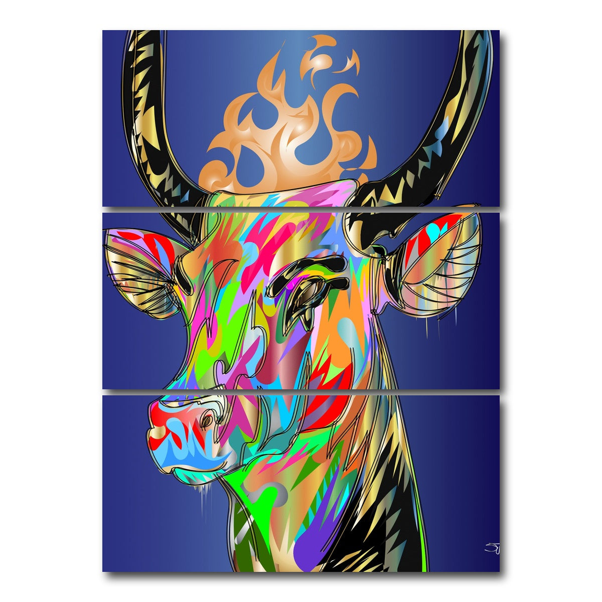 AUTO-MOCKUP WHITE | golden calf | 3 Piece | Gallery Wrap Canvas | group=8x18_stacked