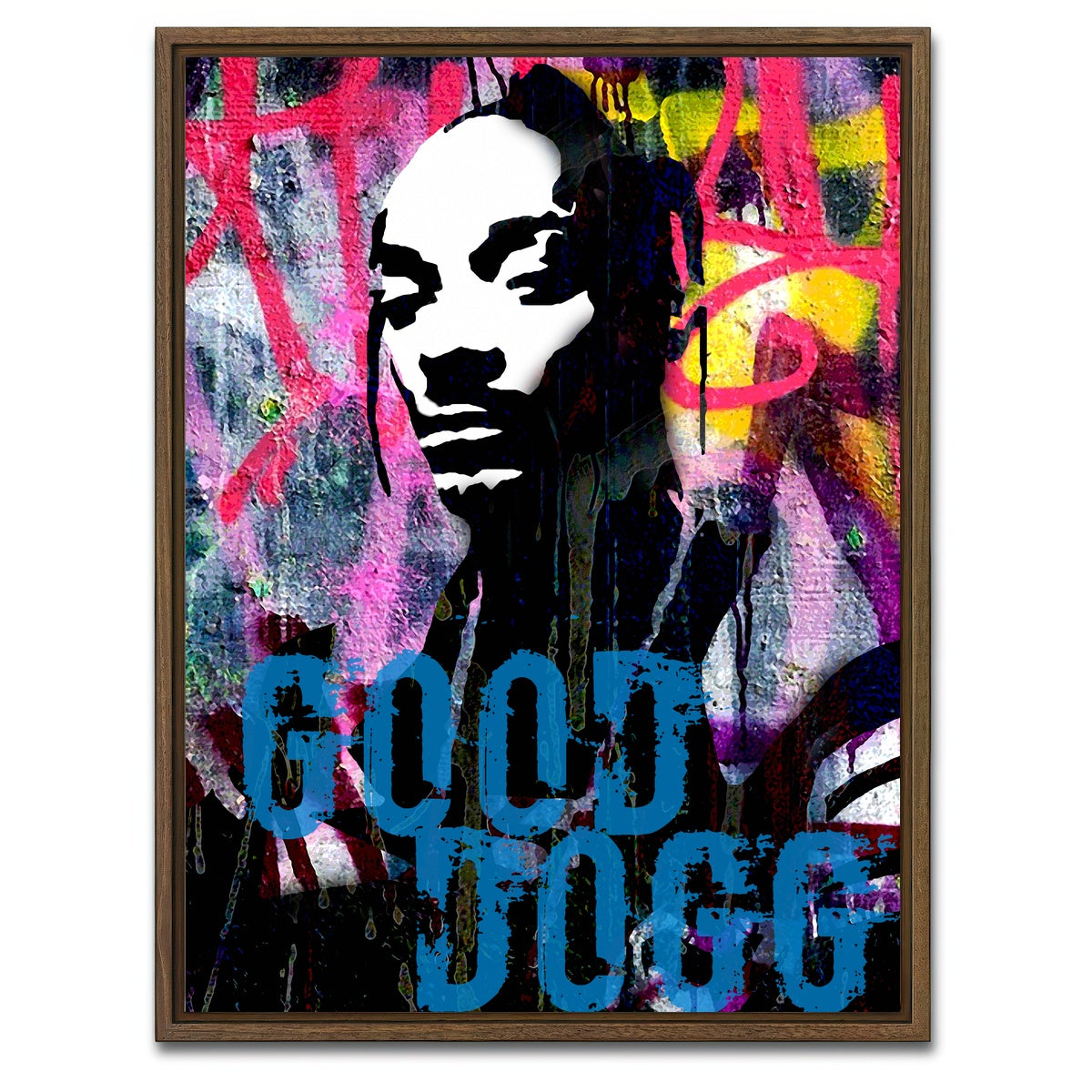 AUTO-MOCKUP WHITE | good dogg | 1 Piece | Walnut Framed Canvas | group=3x4