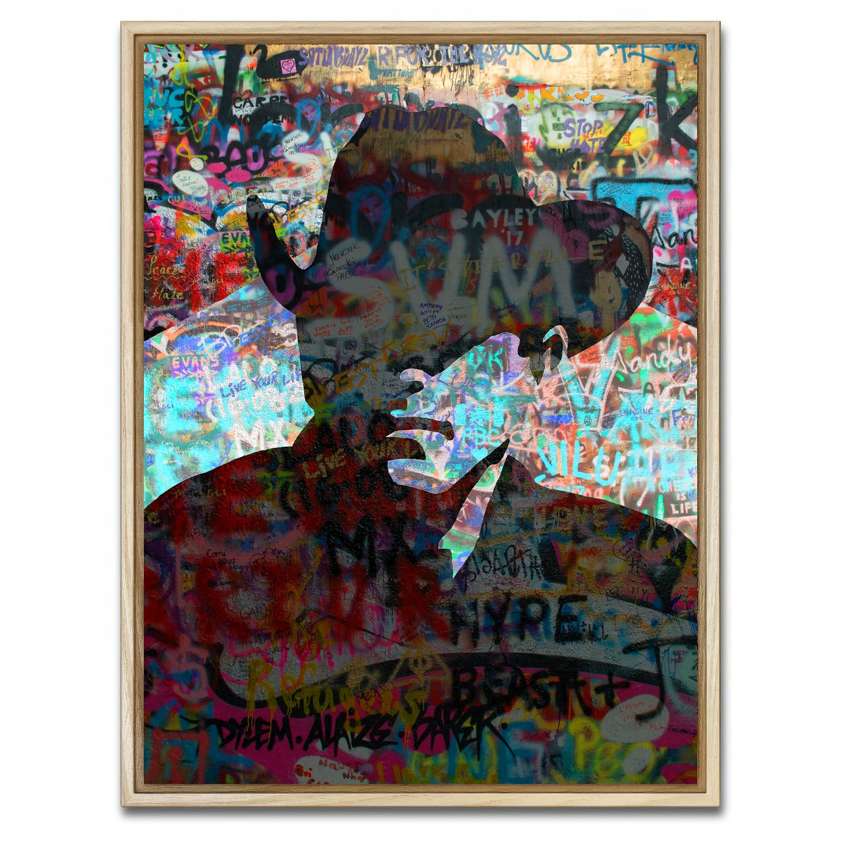 AUTO-MOCKUP WHITE | graffiti cowboy | 1 Piece | Natural Framed Canvas | group=3x4