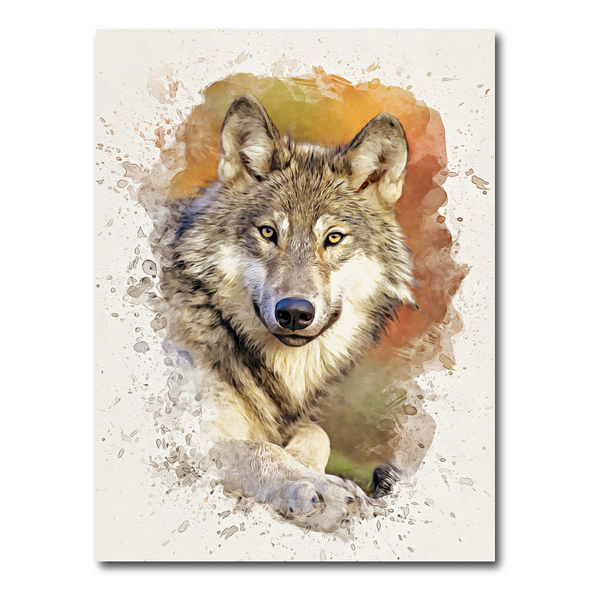AUTO-MOCKUP WHITE | gray wolf 3 | 1 Piece | Gallery Wrap Canvas | group=3x4