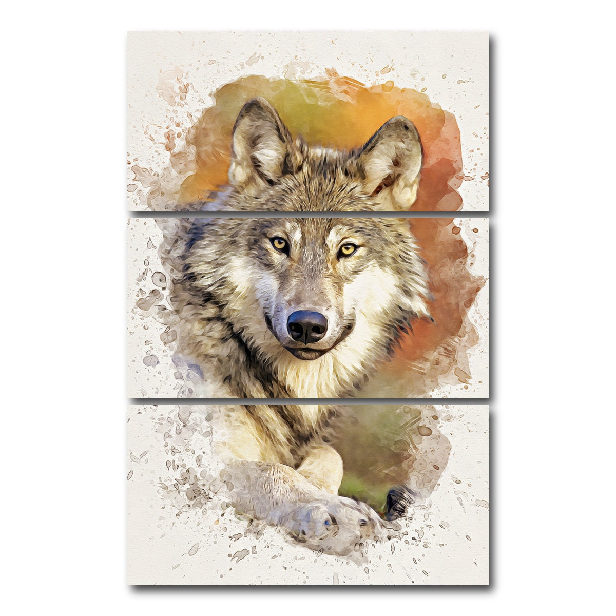 AUTO-MOCKUP WHITE | gray wolf 3 | 3 Piece | Gallery Wrap Canvas | group=12x24_stacked