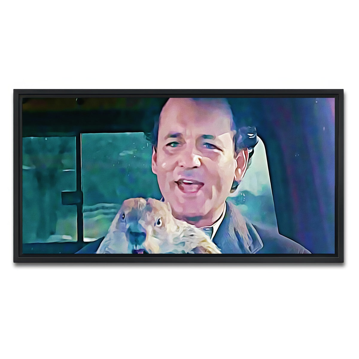 AUTO-MOCKUP WHITE | groundhog day | 1 Piece | Black Framed Canvas | group=2x1
