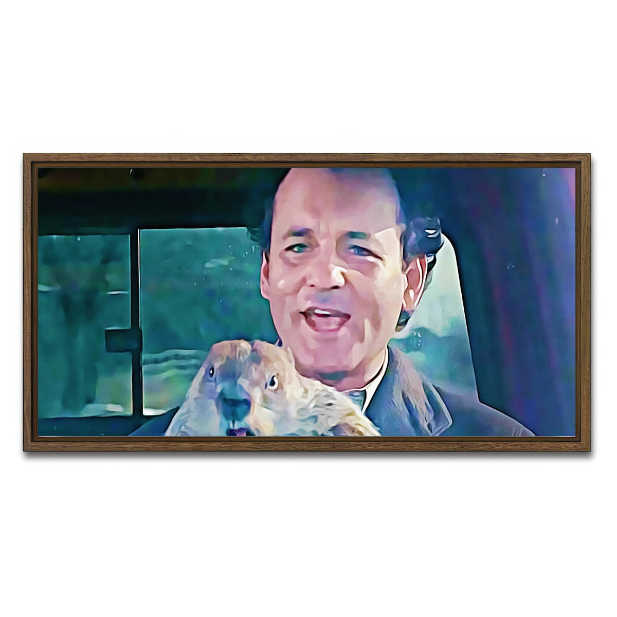 AUTO-MOCKUP WHITE | groundhog day | 1 Piece | Walnut Framed Canvas | group=2x1
