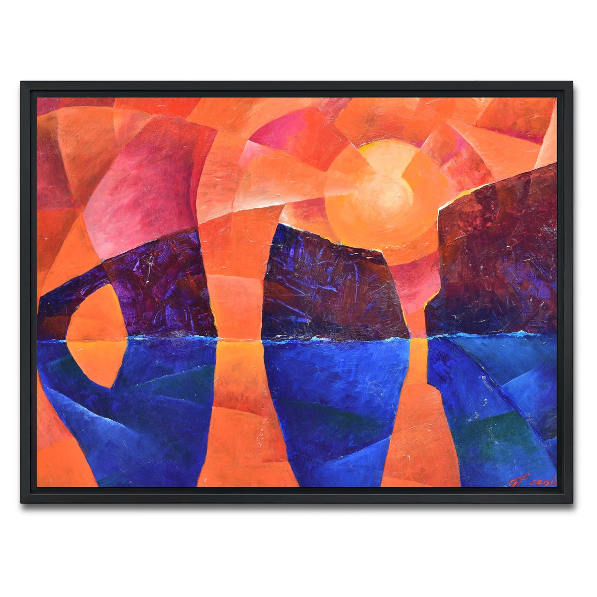 AUTO-MOCKUP WHITE | guardians of the ocean in cubism | 1 Piece | Black Framed Canvas | group=4x3