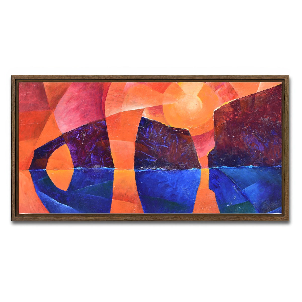 AUTO-MOCKUP WHITE | guardians of the ocean in cubism | 1 Piece | Walnut Framed Canvas | group=2x1