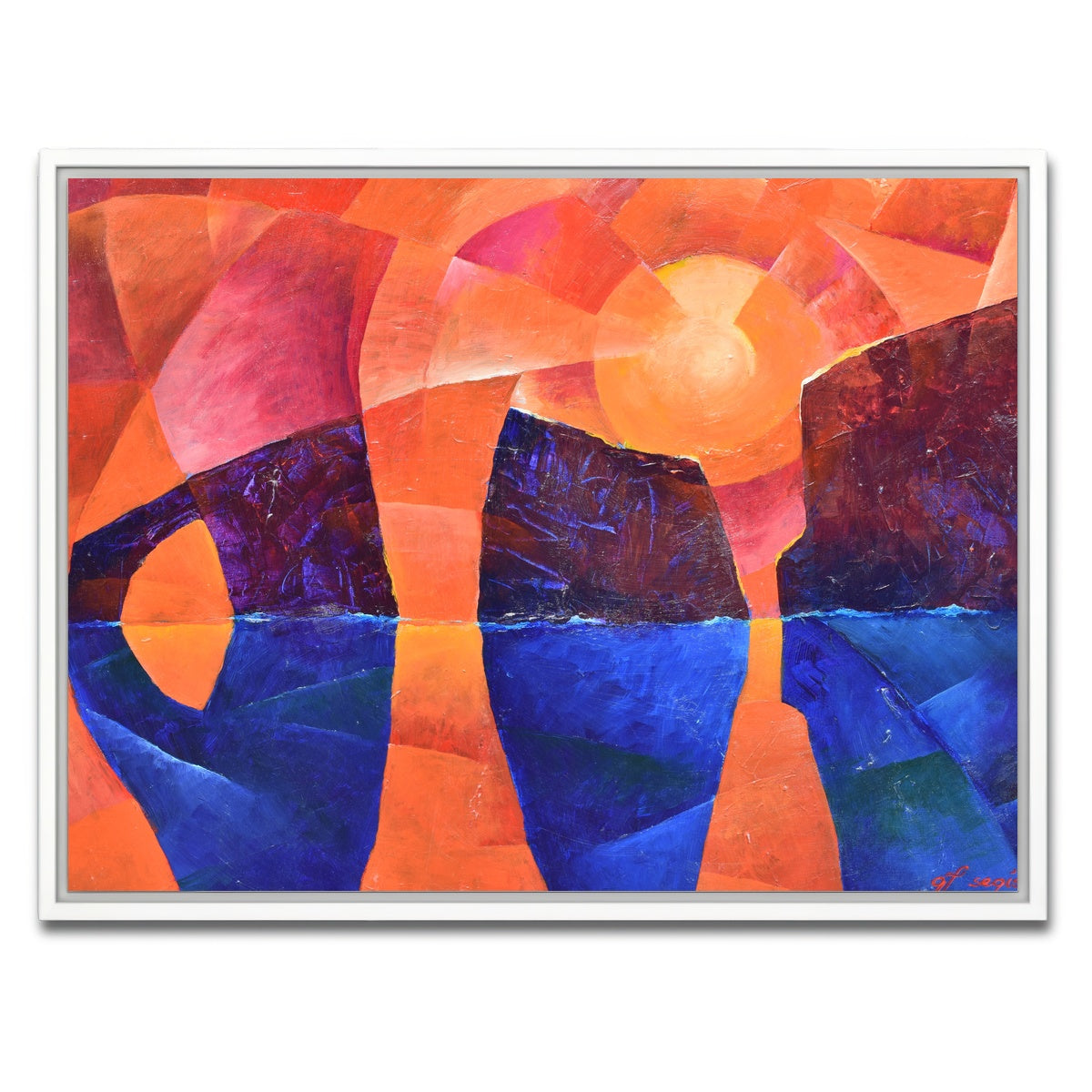 AUTO-MOCKUP WHITE | guardians of the ocean in cubism | 1 Piece | White Framed Canvas | group=4x3