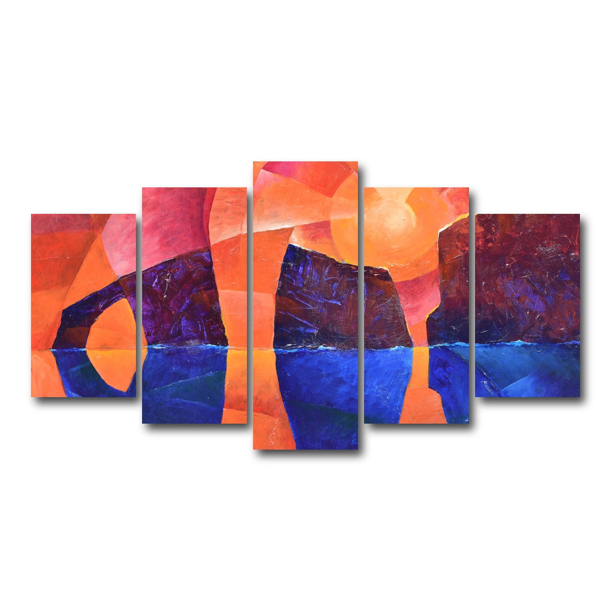 AUTO-MOCKUP WHITE | guardians of the ocean in cubism | 5 Piece | Gallery Wrap Canvas | group=5_normal