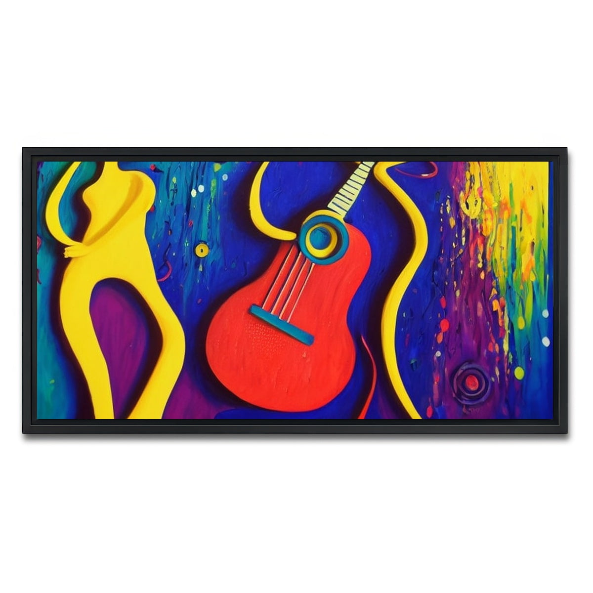 AUTO-MOCKUP WHITE | guitar art | 1 Piece | Black Framed Canvas | group=2x1