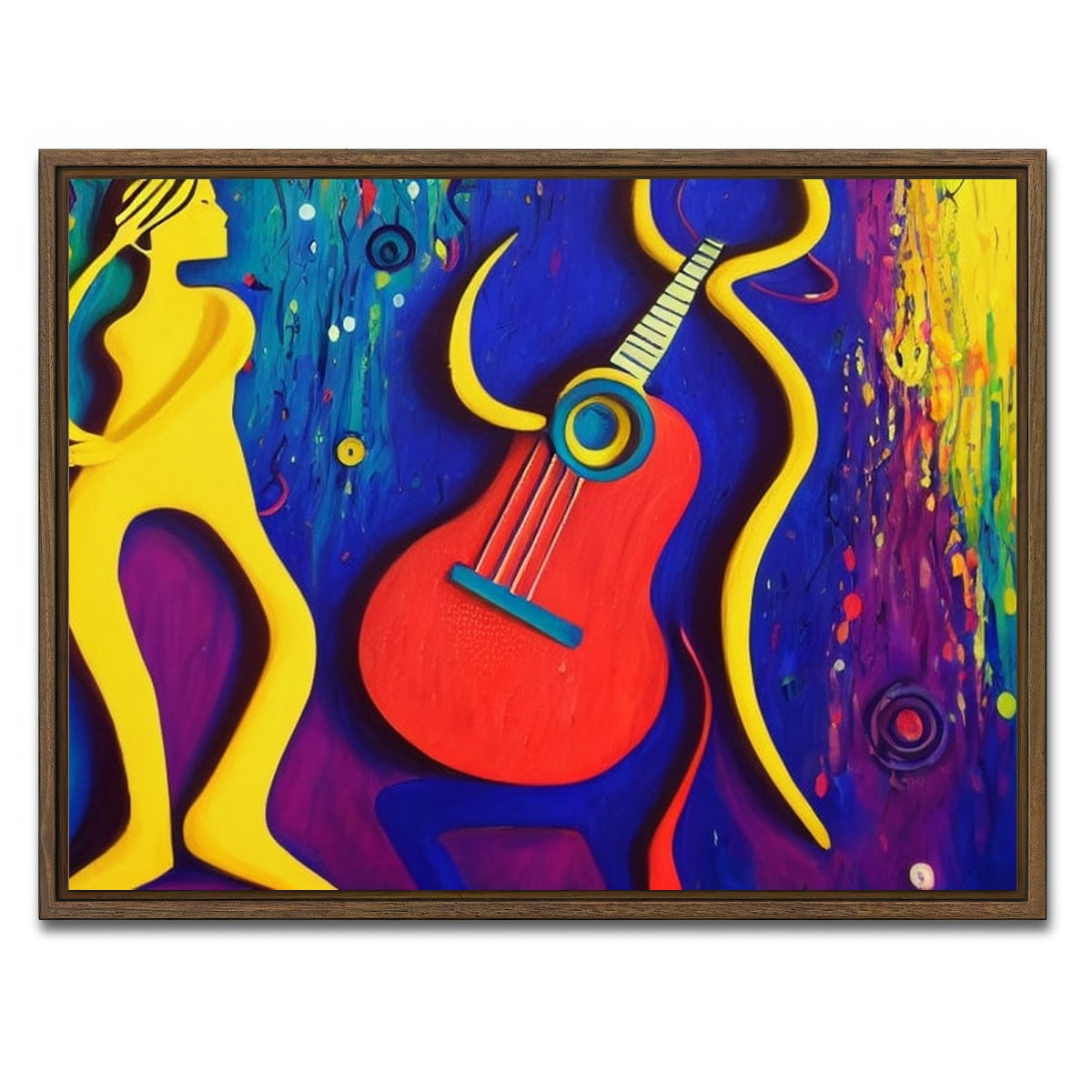 AUTO-MOCKUP WHITE | guitar art | 1 Piece | Walnut Framed Canvas | group=4x3