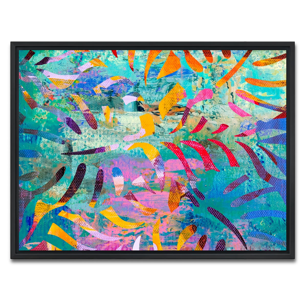 AUTO-MOCKUP WHITE | hawaiian palm | 1 Piece | Black Framed Canvas | group=4x3