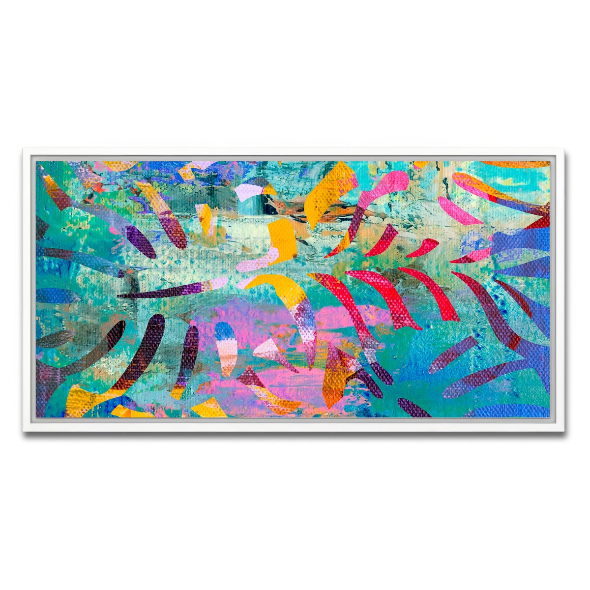 AUTO-MOCKUP WHITE | hawaiian palm | 1 Piece | White Framed Canvas | group=2x1