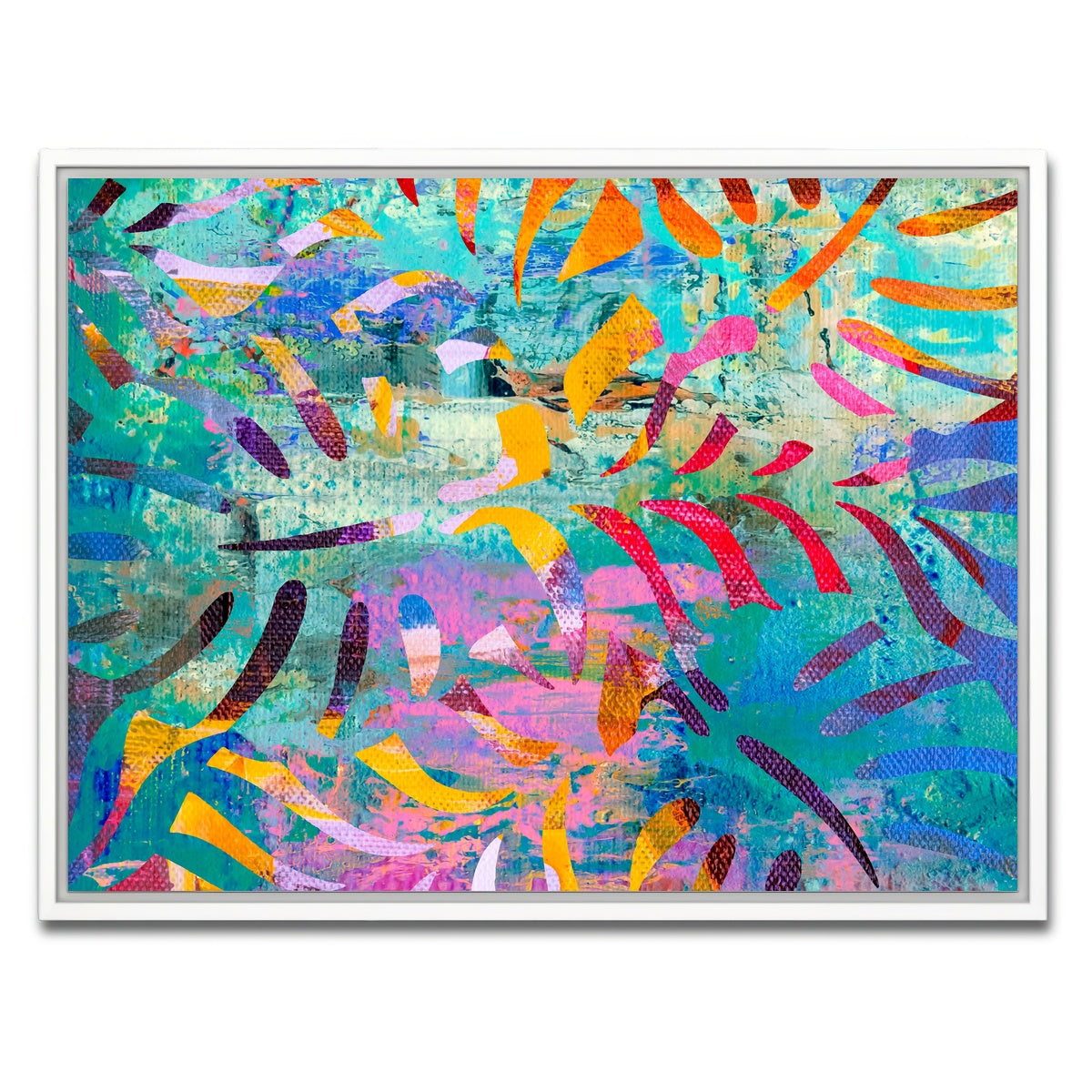 AUTO-MOCKUP WHITE | hawaiian palm | 1 Piece | White Framed Canvas | group=4x3