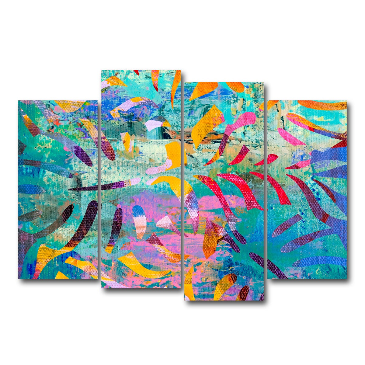 AUTO-MOCKUP WHITE | hawaiian palm | 4 Piece | Gallery Wrap Canvas | group=4_normal