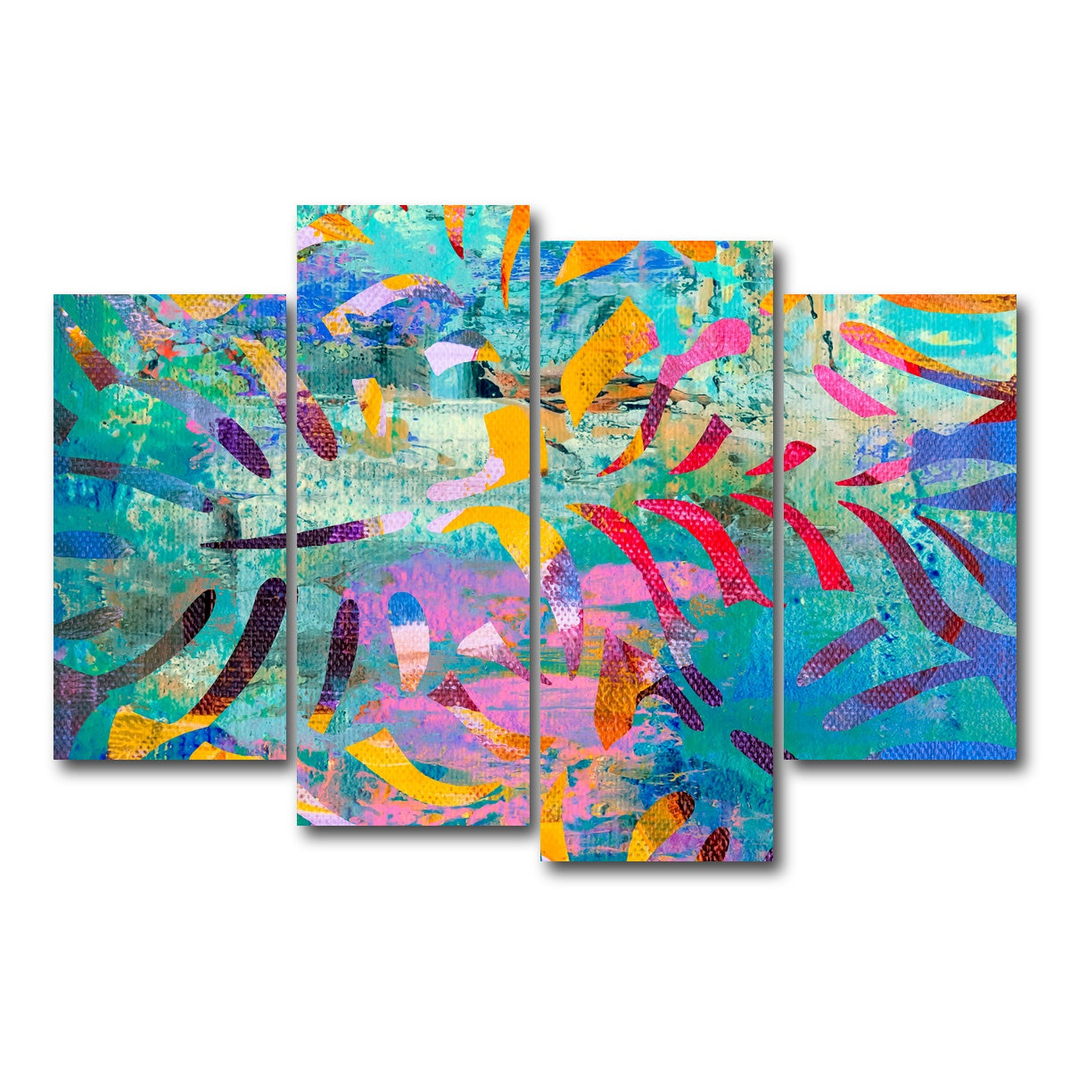 AUTO-MOCKUP WHITE | hawaiian palm | 4 Piece | Gallery Wrap Canvas | group=4_short