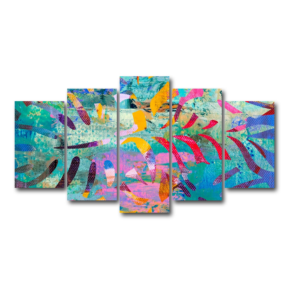 AUTO-MOCKUP WHITE | hawaiian palm | 5 Piece | Gallery Wrap Canvas | group=5_normal