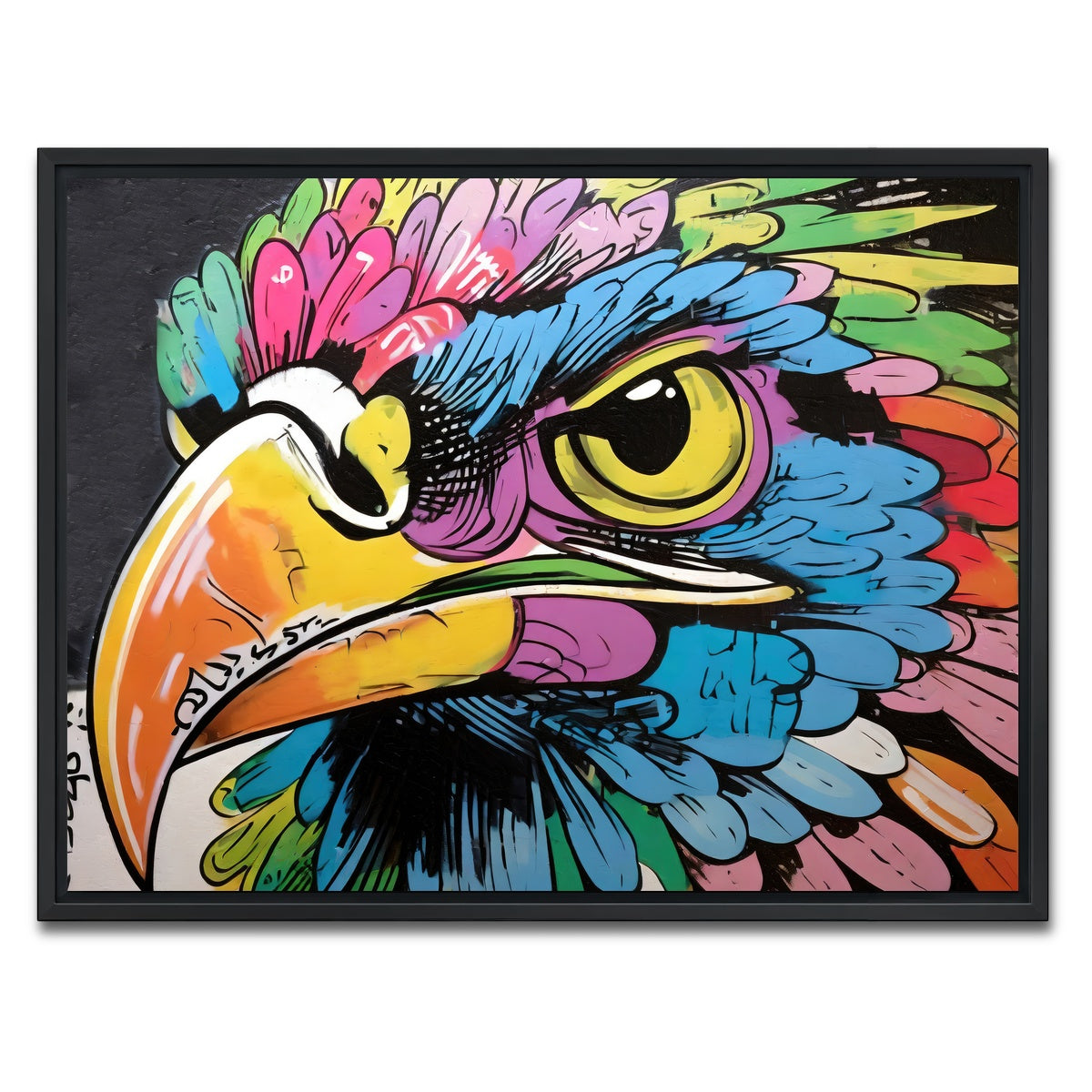 AUTO-MOCKUP WHITE | hawk graffiti | 1 Piece | Black Framed Canvas | group=4x3