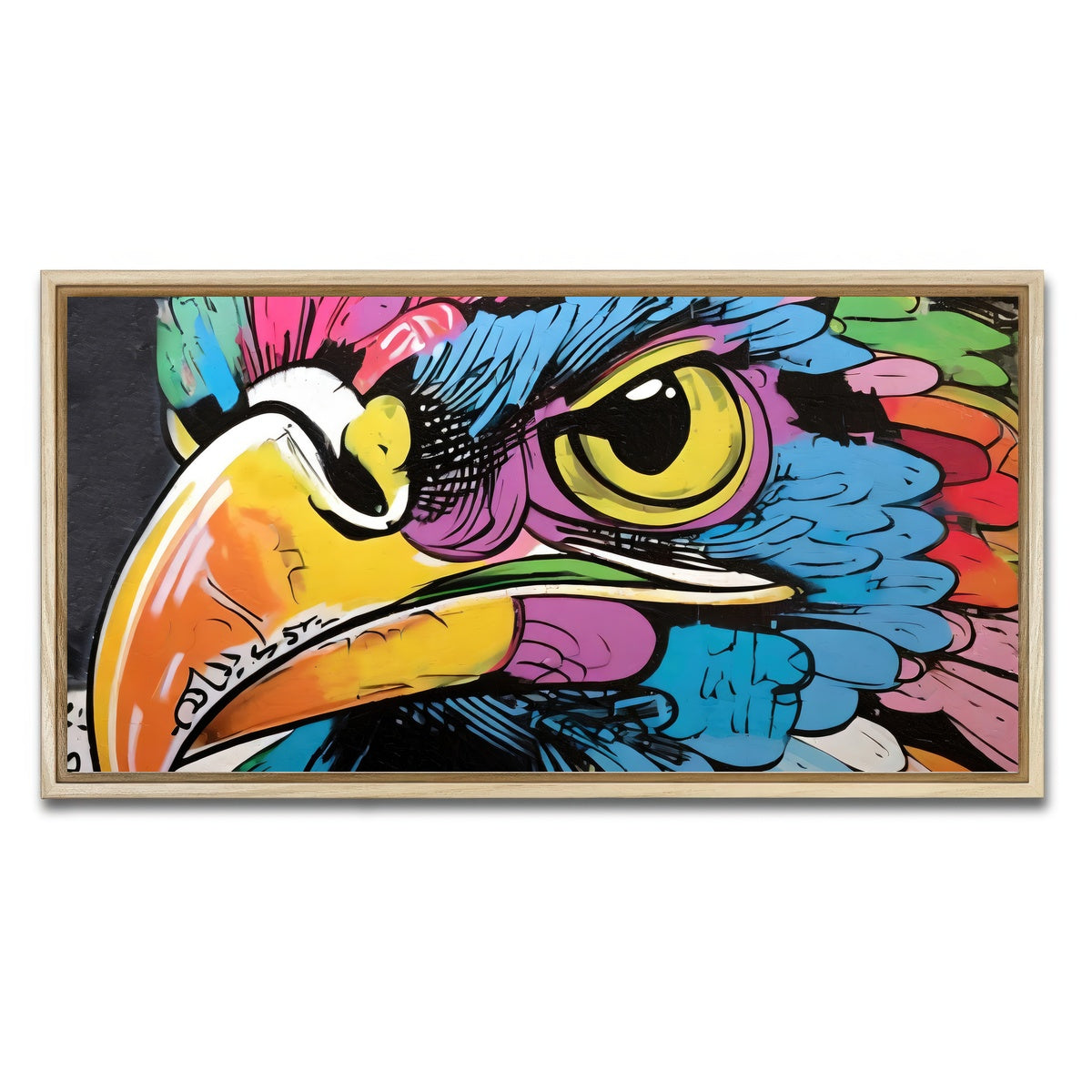AUTO-MOCKUP WHITE | hawk graffiti | 1 Piece | Natural Framed Canvas | group=2x1