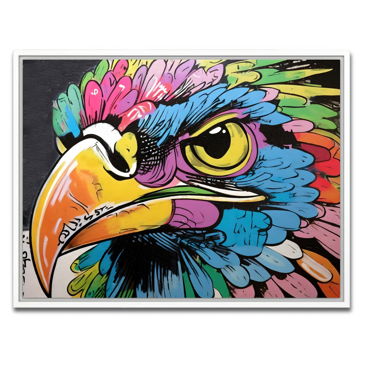 AUTO-MOCKUP WHITE | hawk graffiti | 1 Piece | White Framed Canvas | group=4x3