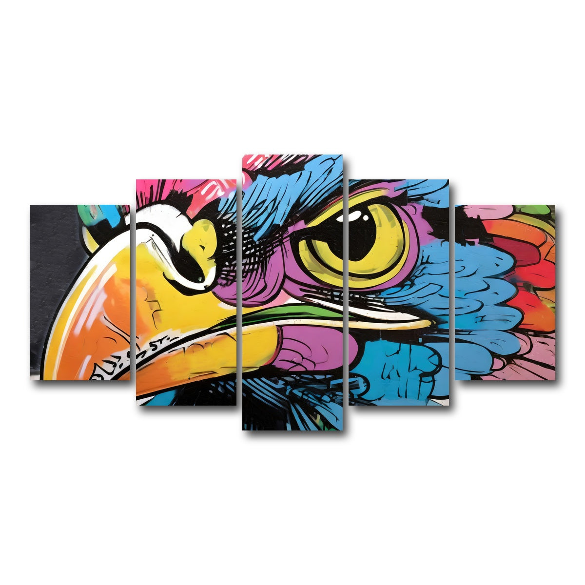 AUTO-MOCKUP WHITE | hawk graffiti | 5 Piece | Gallery Wrap Canvas | group=5_normal