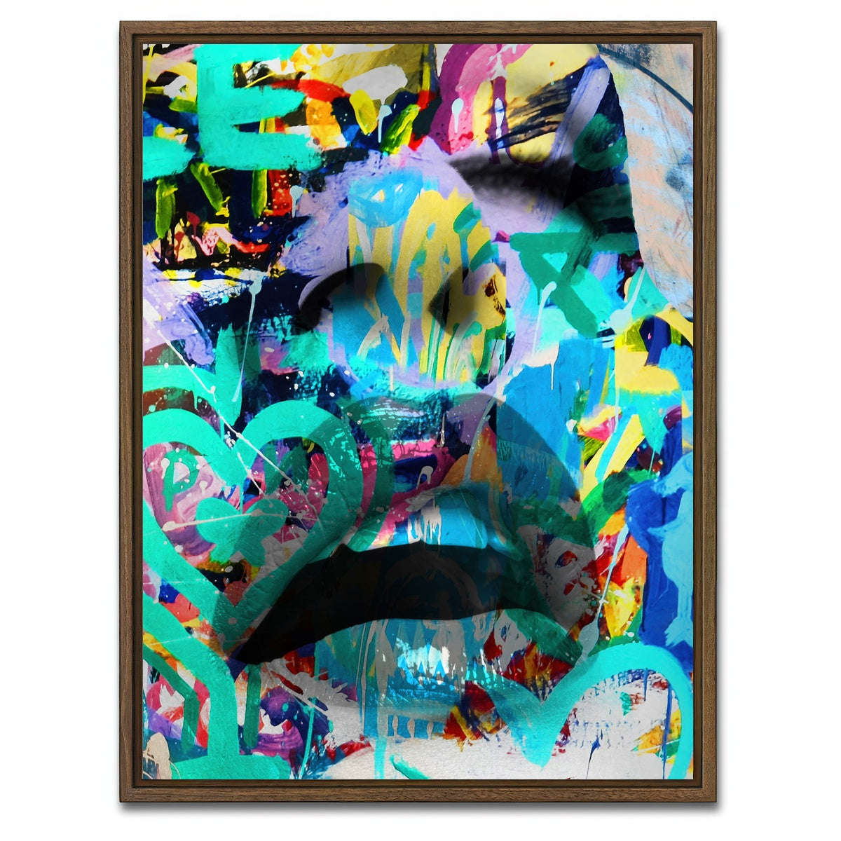 AUTO-MOCKUP WHITE | hearts | 1 Piece | Walnut Framed Canvas | group=3x4