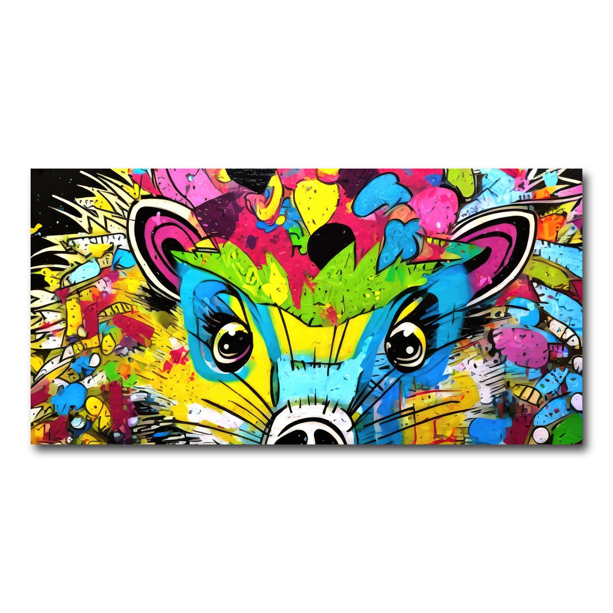 AUTO-MOCKUP WHITE | hedgehog graffiti | 1 Piece | Gallery Wrap Canvas | group=2x1