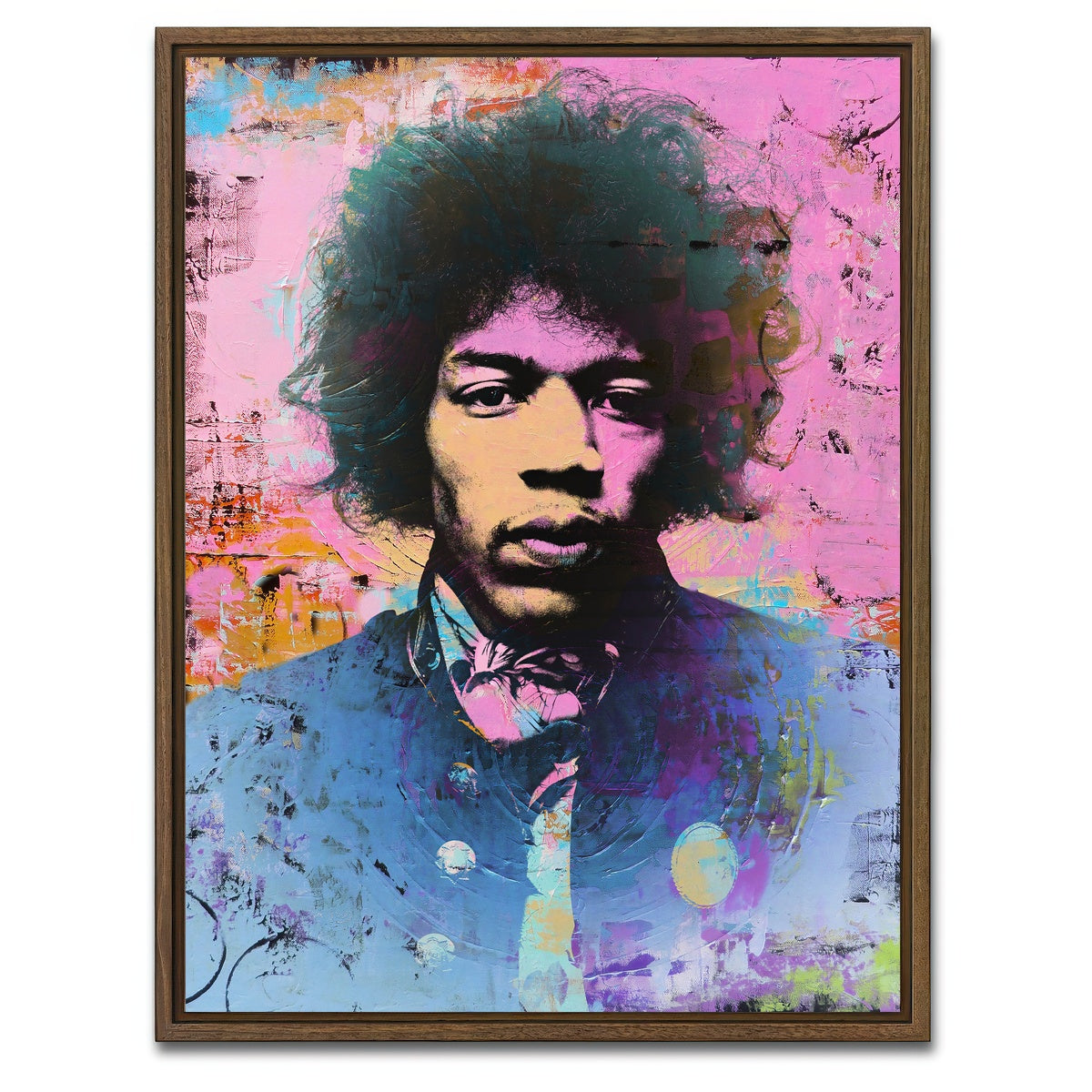 AUTO-MOCKUP WHITE | hendrix circles | 1 Piece | Walnut Framed Canvas | group=3x4