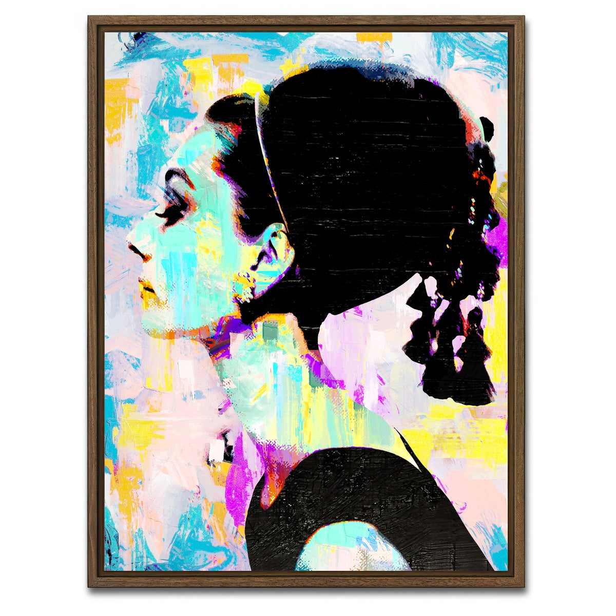 AUTO-MOCKUP WHITE | hepburn abstract | 1 Piece | Walnut Framed Canvas | group=3x4