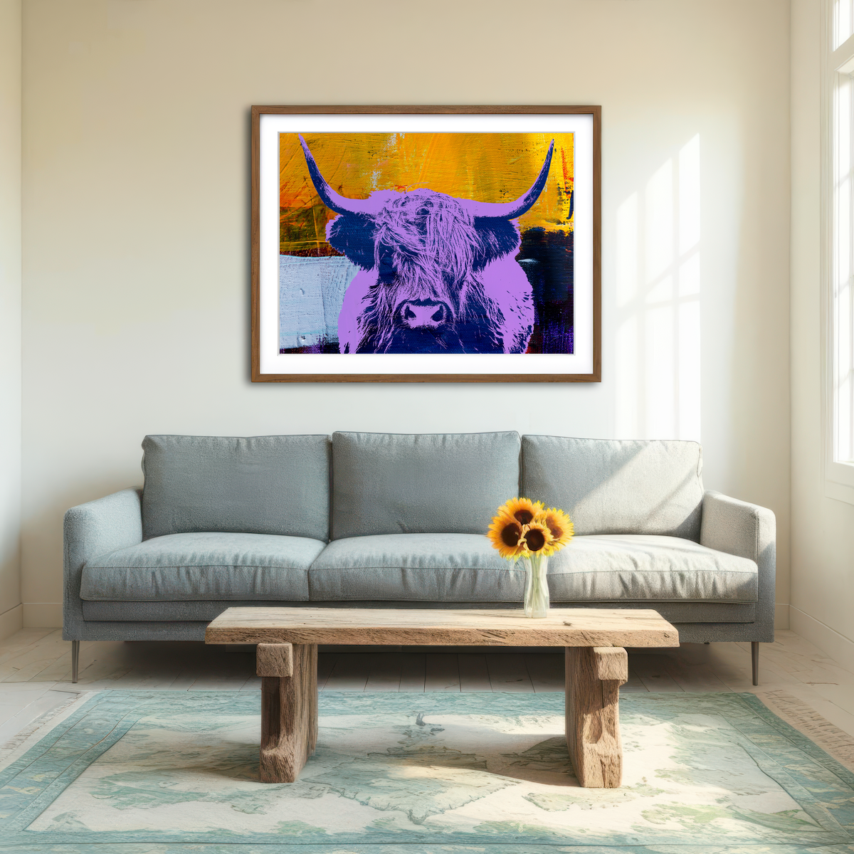 AUTO-MOCKUP ROOM | Highland Cow Wall Art