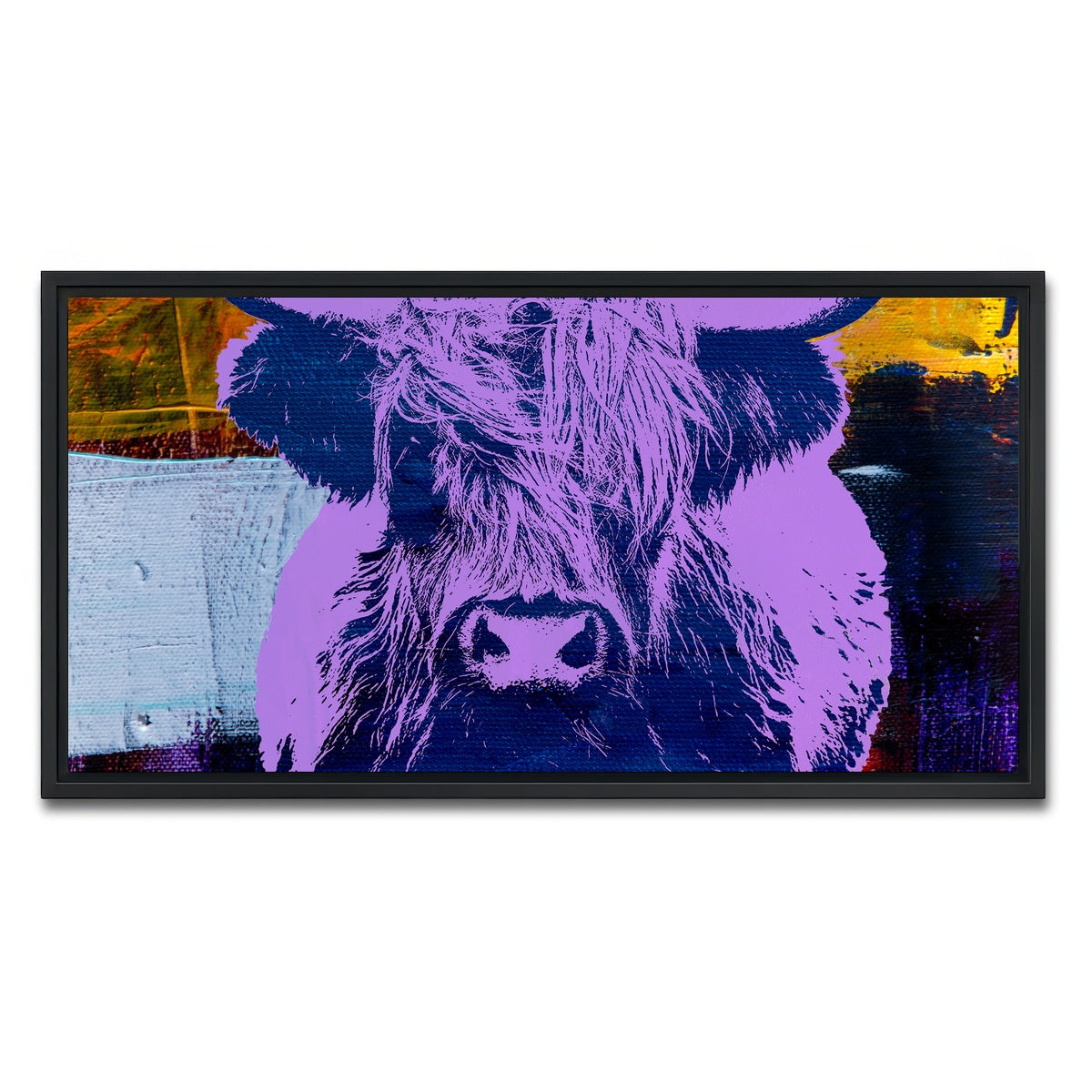 AUTO-MOCKUP WHITE | highland cow | 1 Piece | Black Framed Canvas | group=2x1